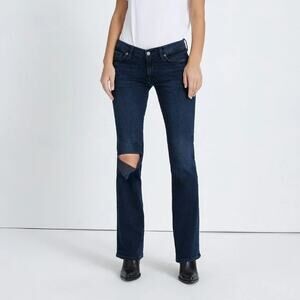 7 For All Mankind Jeans Women’s 27 Bootcut Low Rise Dark Wash Distressed NWT